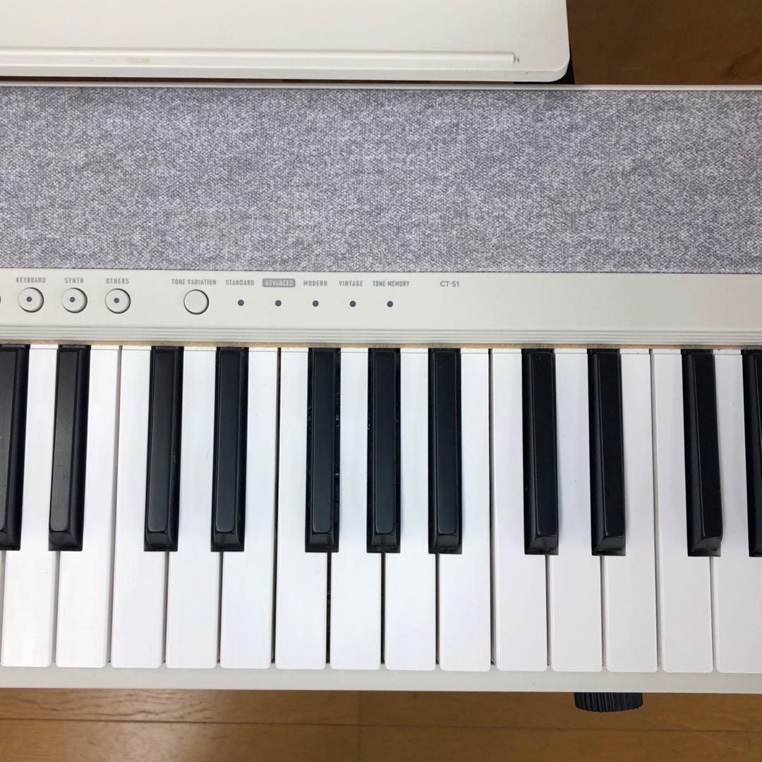 CASIO CT-S1WE 電子キーボード 白 動作品 譜面台付