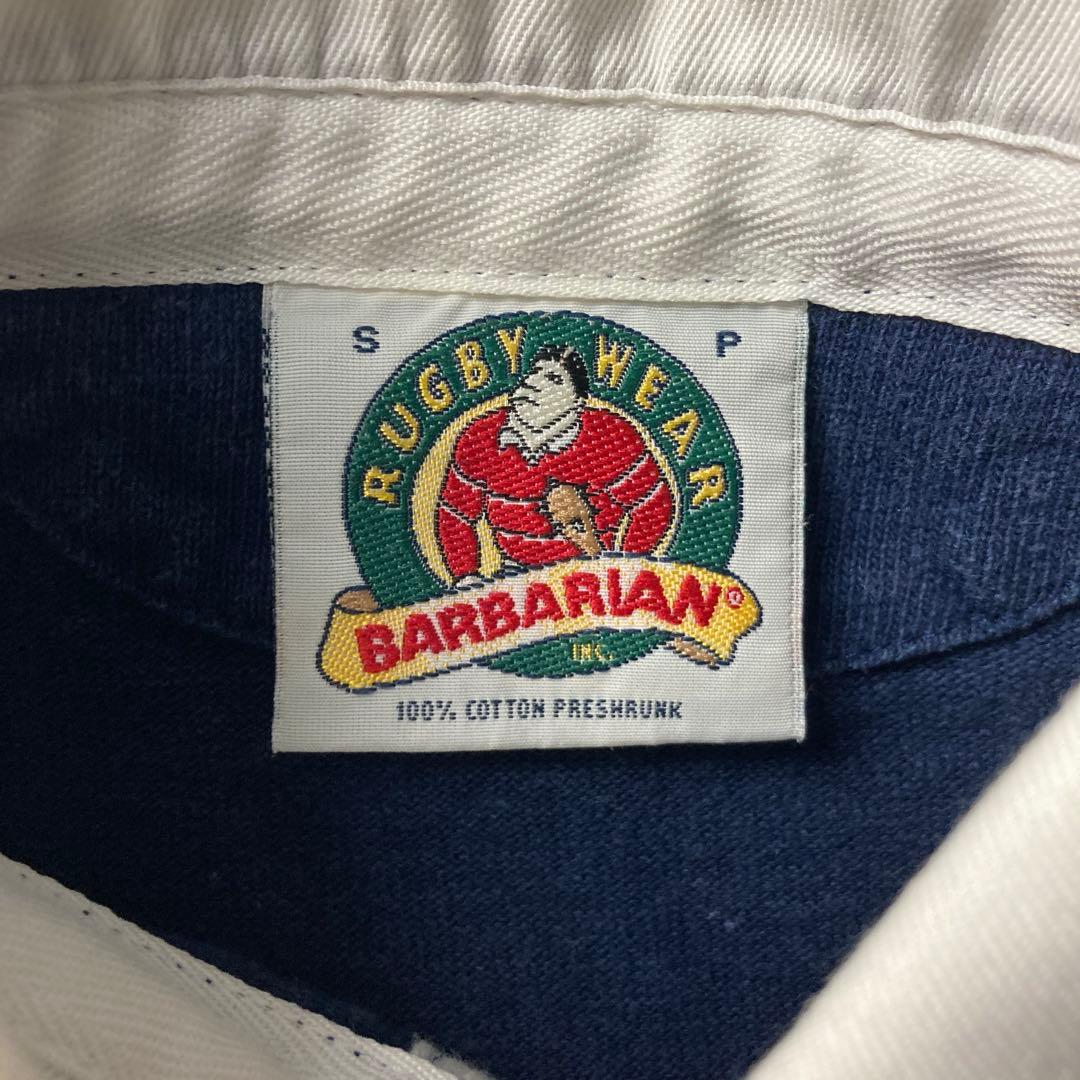 【カナダ製】バーバリアン　ヴィンテージ　ボーダーラガーシャツ　古着