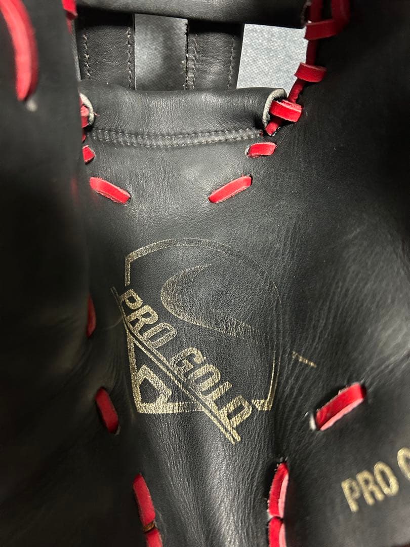 NIKE 硬式ファーストミット 黒/赤 US 激レア 超美品 PRO GOLD
