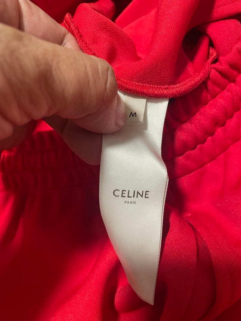 CELINE レッドジャージパンツ メンズ M