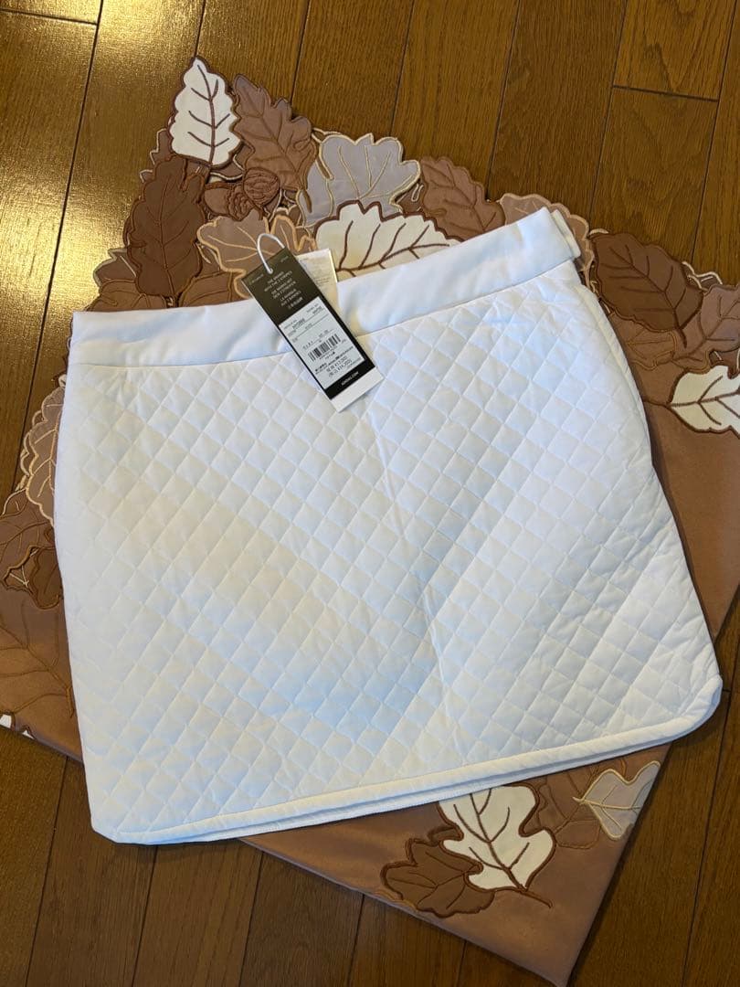 ADIDAS GOLF インナー付 中綿スカート キルティング ホワイト系 M