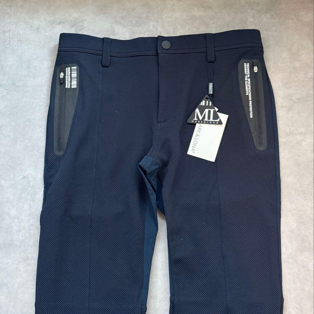 新品 ★ MARK&LONA パンツ ジャージー ネイビー マーク&ロナ 正規品