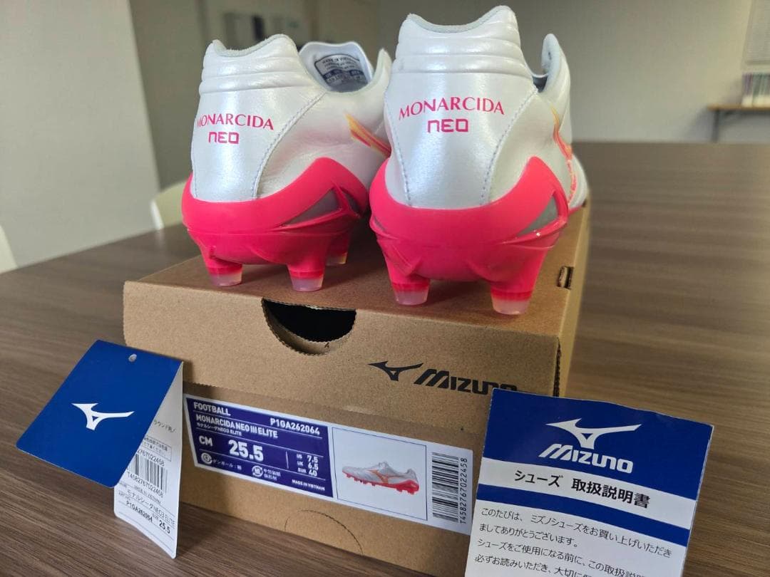 Mizuno モナルシーダNEO3エリート25.5cm ホワイト/ピンク