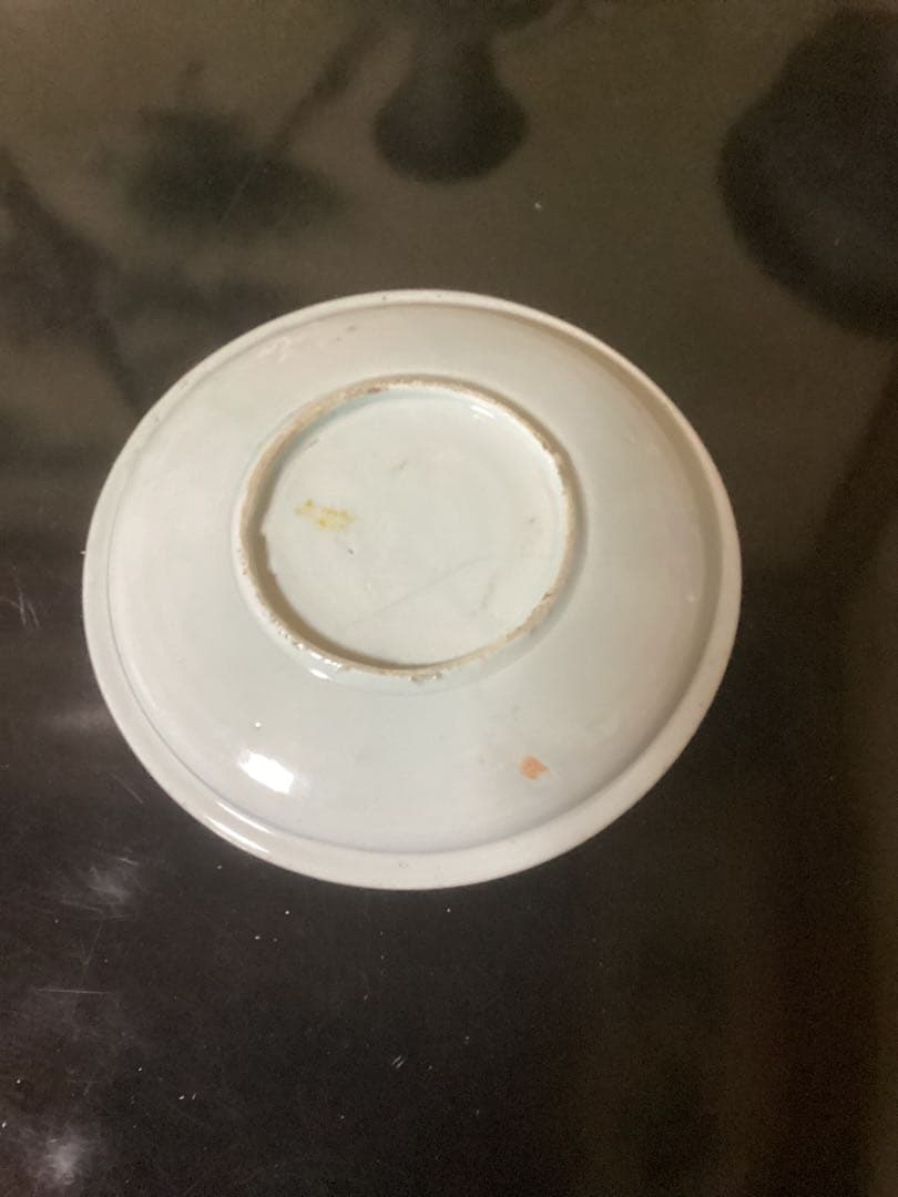 骨董古美術　古伊万里　江戸前期染付花文皿　初期　幅約20.5ct