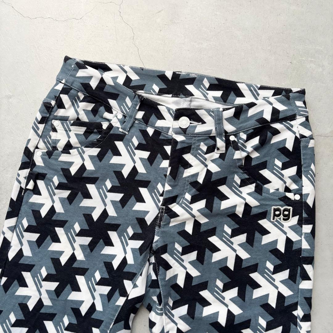 PEARLEY GATES パーリーゲイツ 総柄 ストレッチロングパンツ 秋冬