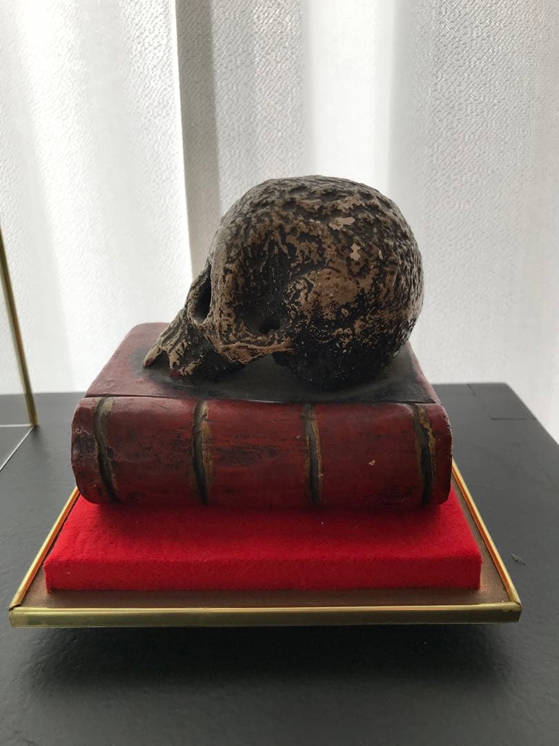希少 京焼 野晒し髑髏 ドクロ 在銘 置物 陶器 昭和 骨董 珍品 レア