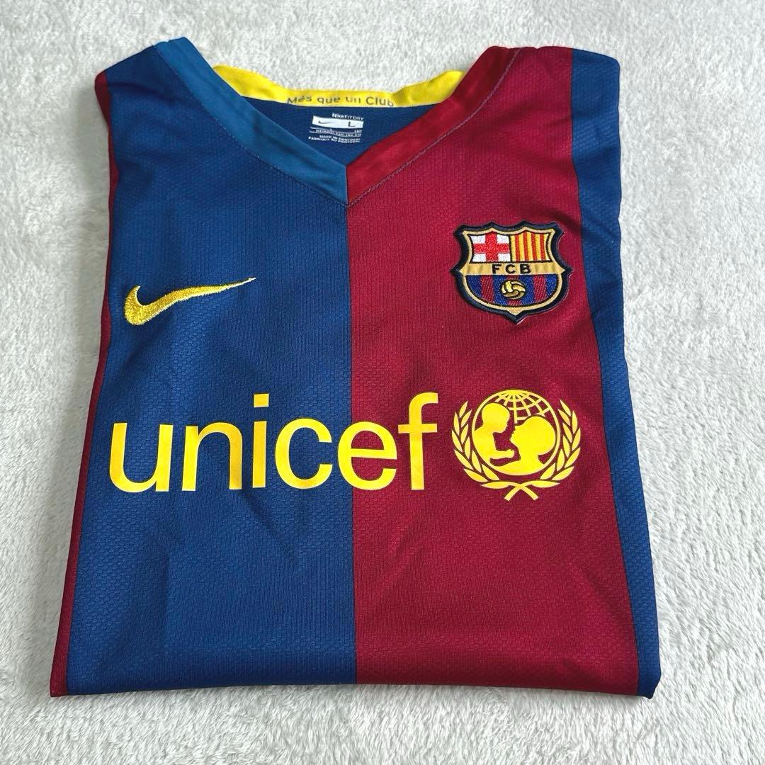 FC Barcelona Nike シャツ Lサイズ　サッカー　ロナウジーニョ
