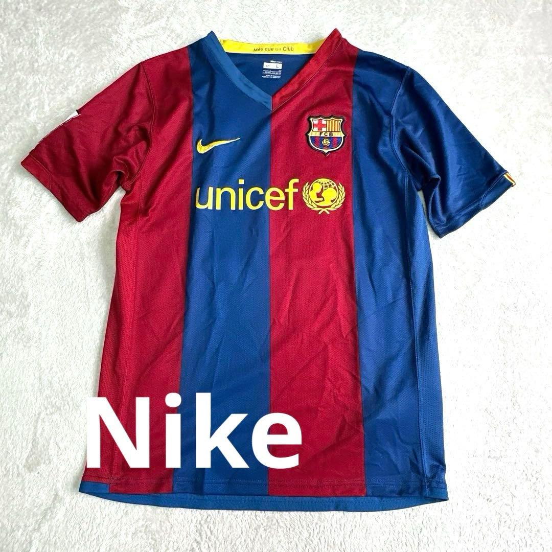 FC Barcelona Nike シャツ Lサイズ　サッカー　ロナウジーニョ