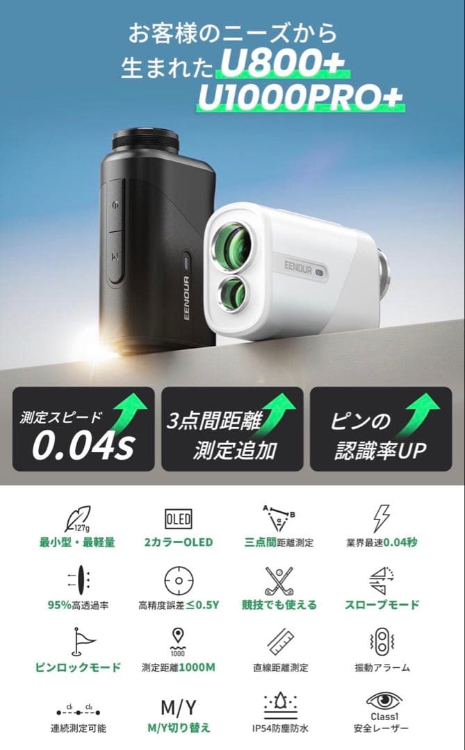 EENOUR ゴルフ用距離計 U800+ 新品、未開封　白色