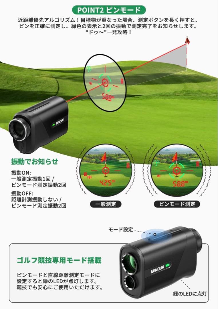 EENOUR ゴルフ用距離計 U800+ 新品、未開封　白色