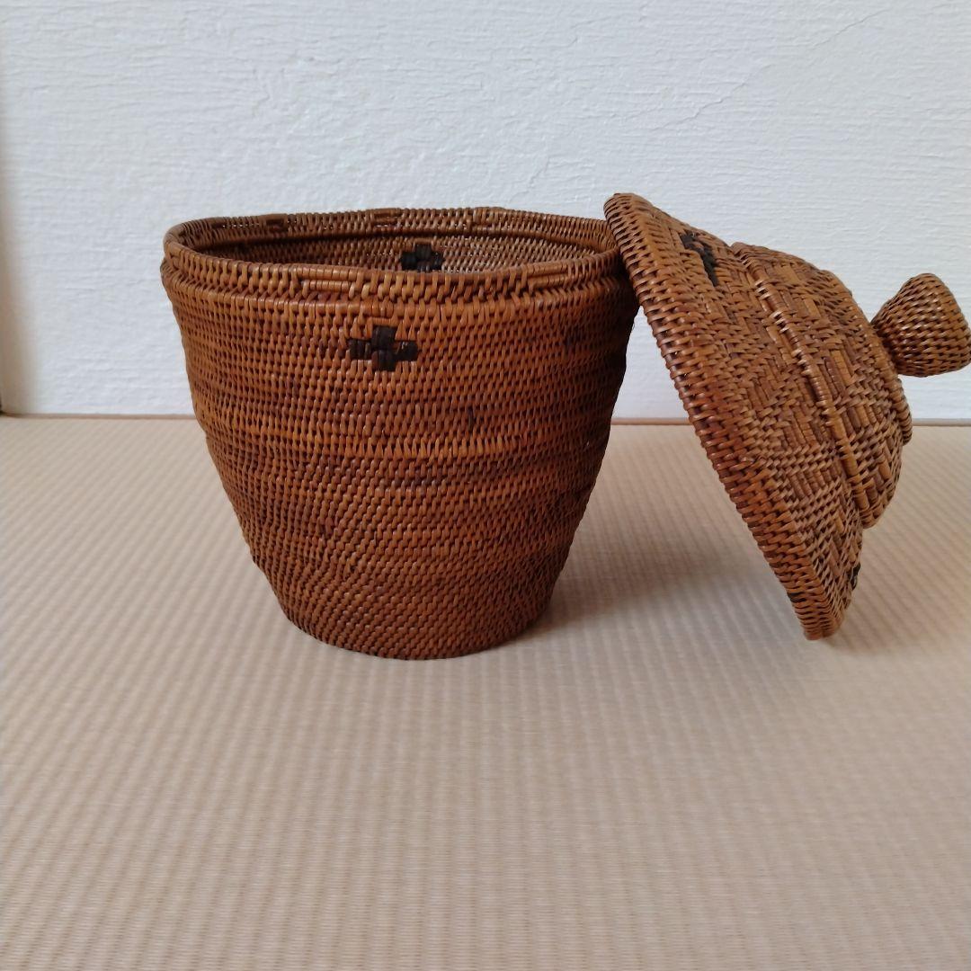 アタ とんがり帽子 バスケット バリ島雑貨 アタ製品 小物入れ