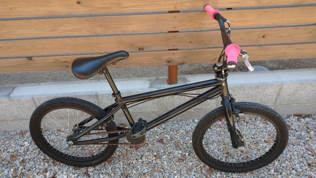 BMXバイク ブラック ピンクハンドル