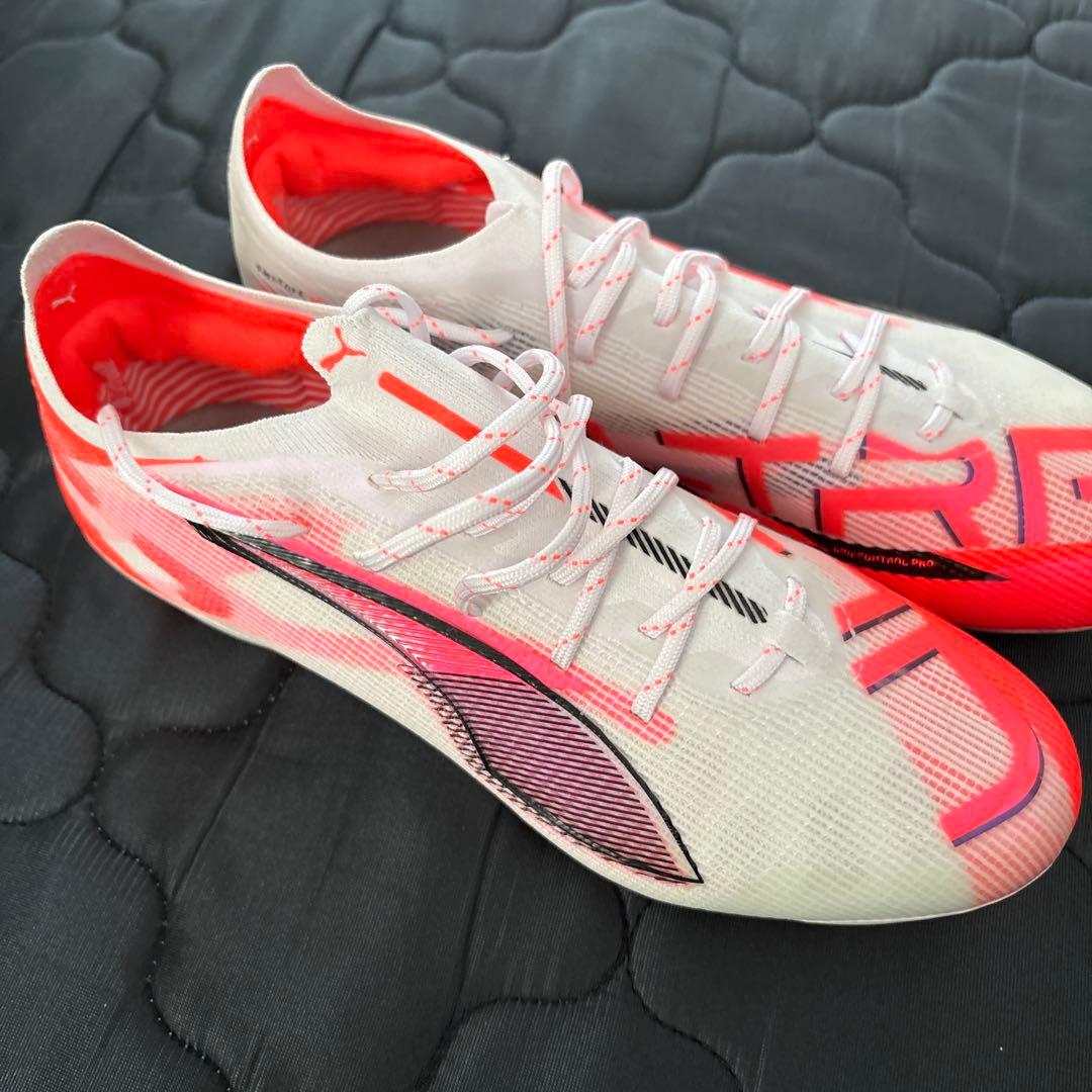 PUMA サッカーシューズ スパイク ホワイト/オレンジ