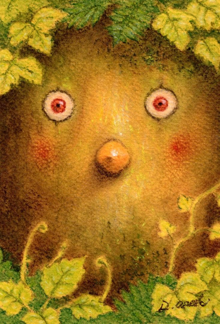 【原画】『木の人』（植物　パステル画）