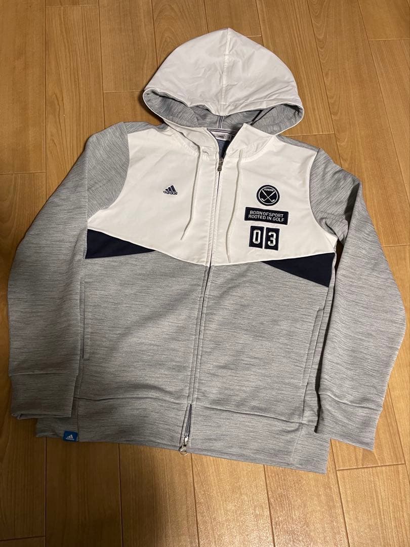 ADIDAS GOLF レディース、パーカー　ジップジャケット L グレー系