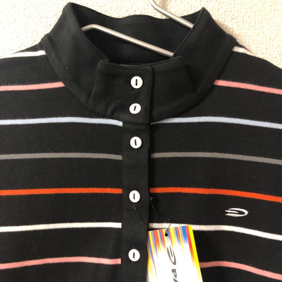 【新品】PARADISO GOLF 長袖ボーダーシャツ ブラック Fサイズ