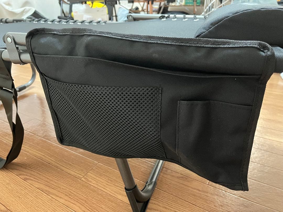 KingCamp コット 黒 ヘッドクッション付き