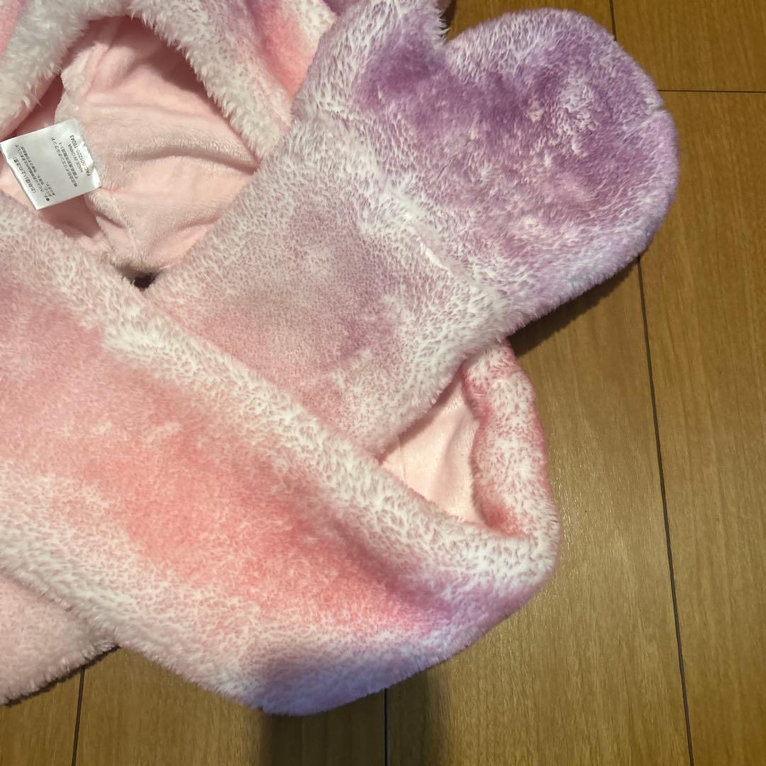 ディズニー　ミニー　マフラーキャップ　ファンキャップ　ピンク　紫