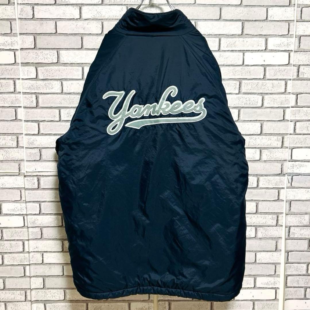 《人気》MLB☆ヤンキース キルティングジャケット ビッグロゴ XL ネイビー