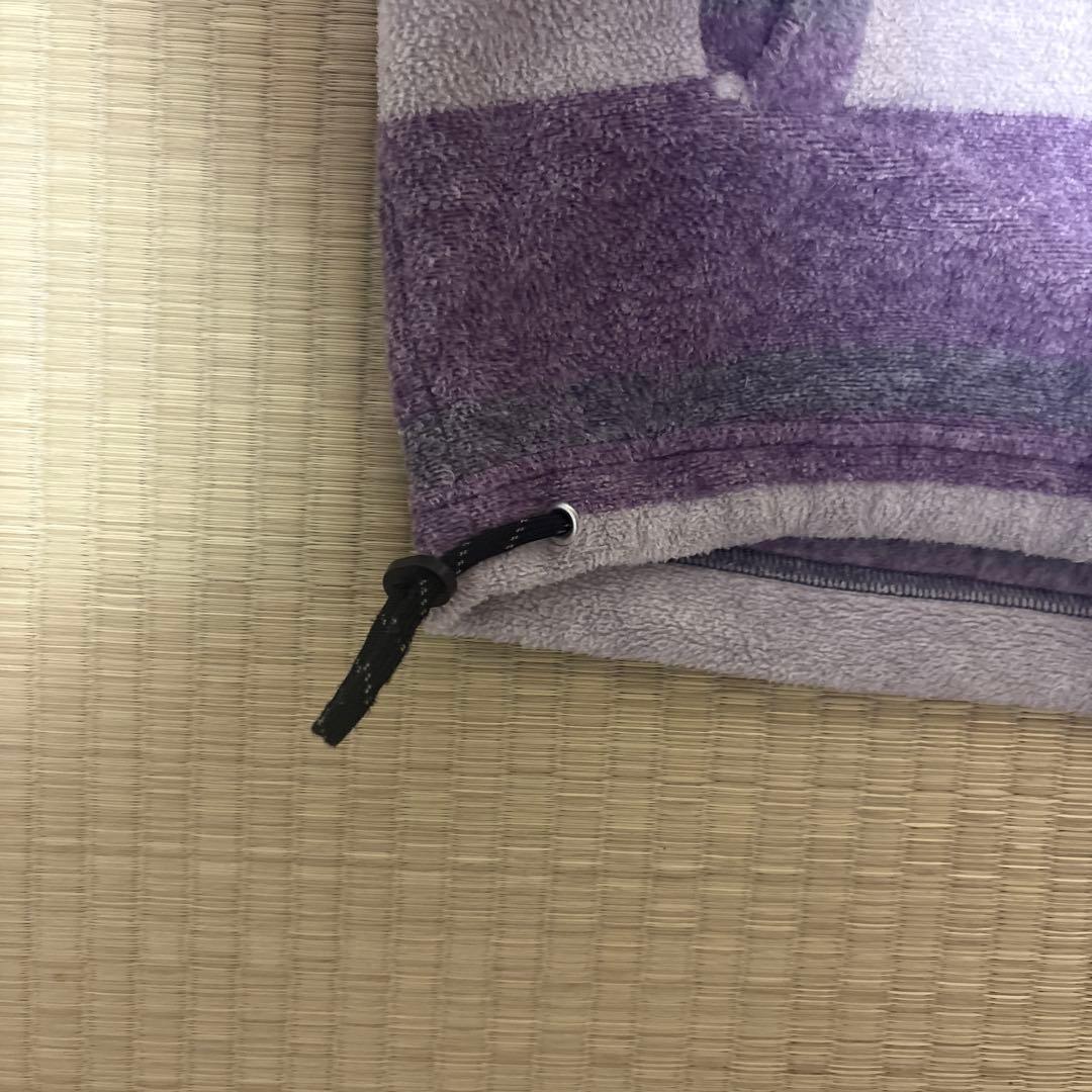 フリースジャケット 紫とグレー ストライプ