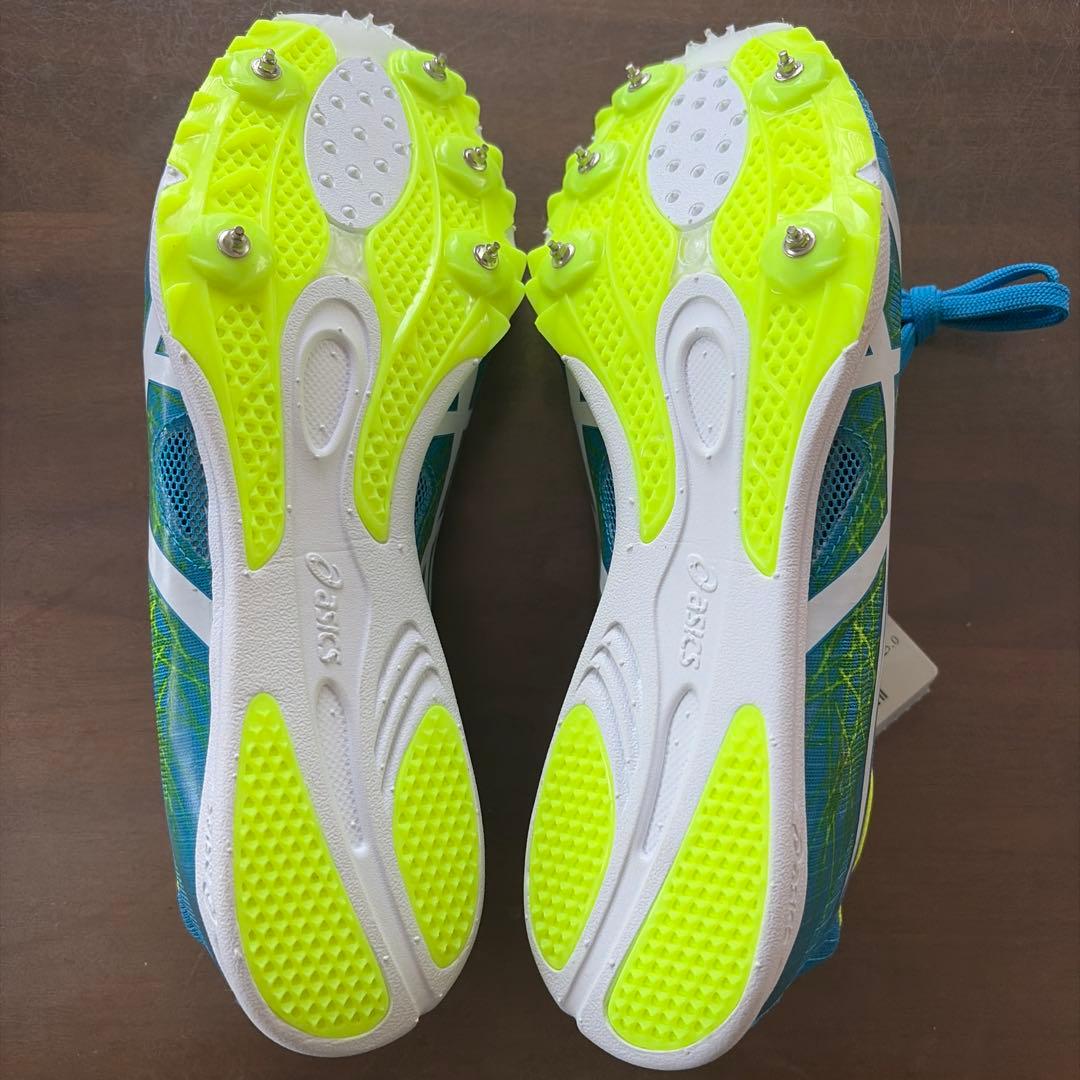 asics 陸上競技用スパイクシューズ 青/黄