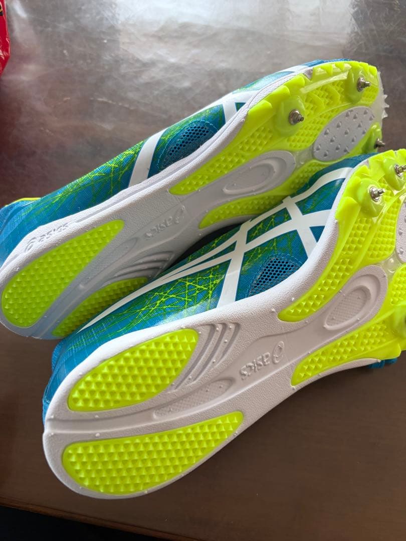 asics 陸上競技用スパイクシューズ 青/黄