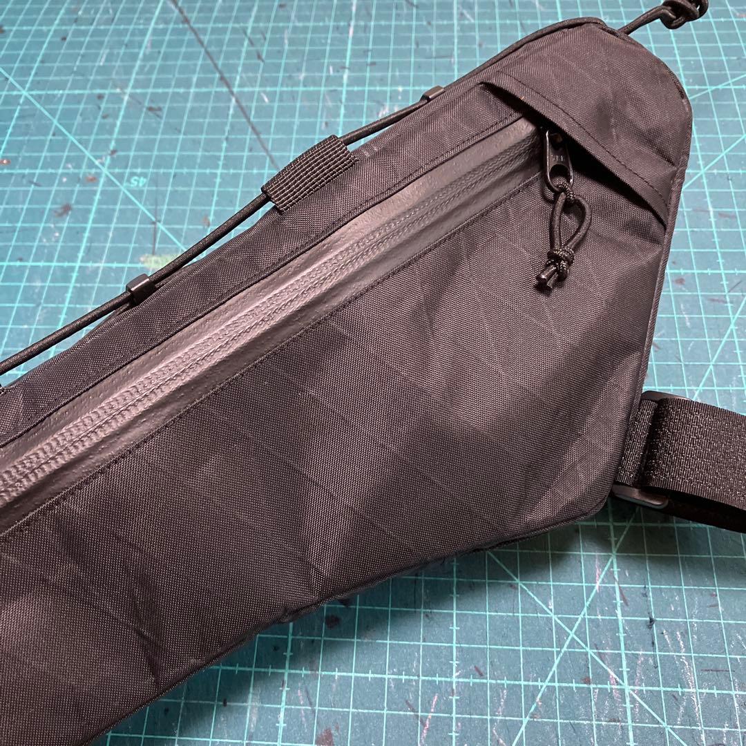 ハンドメイドフレームバッグ　X-PAC ブラック　45cm