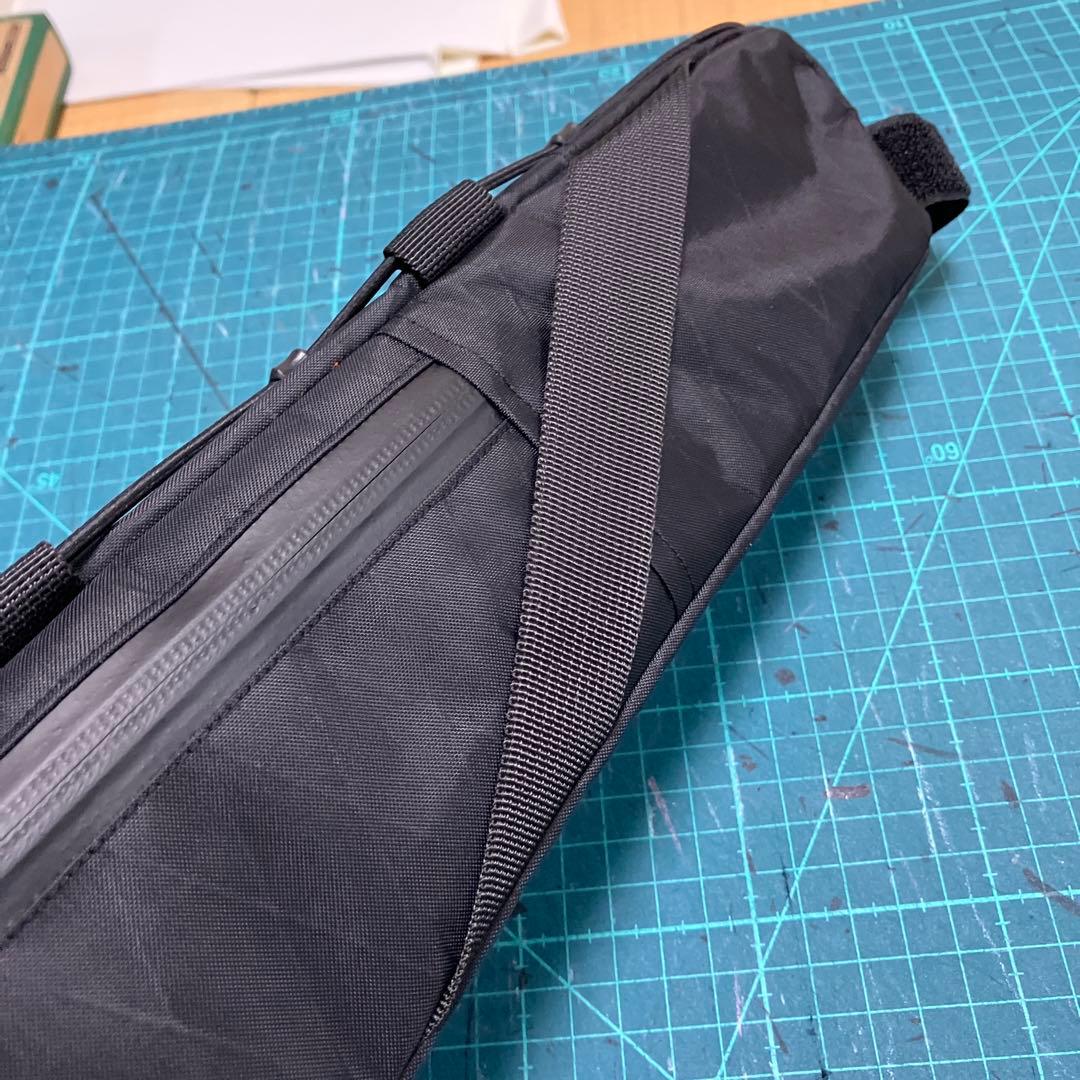 ハンドメイドフレームバッグ　X-PAC ブラック　45cm