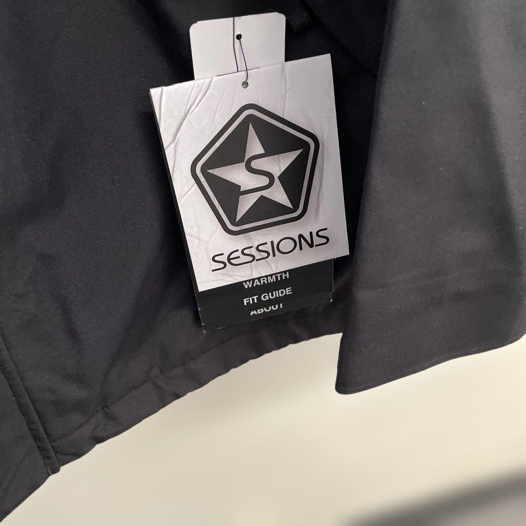 新品未使用タグ付きSESSIONS ブラック スノーボードジャケット MD/M