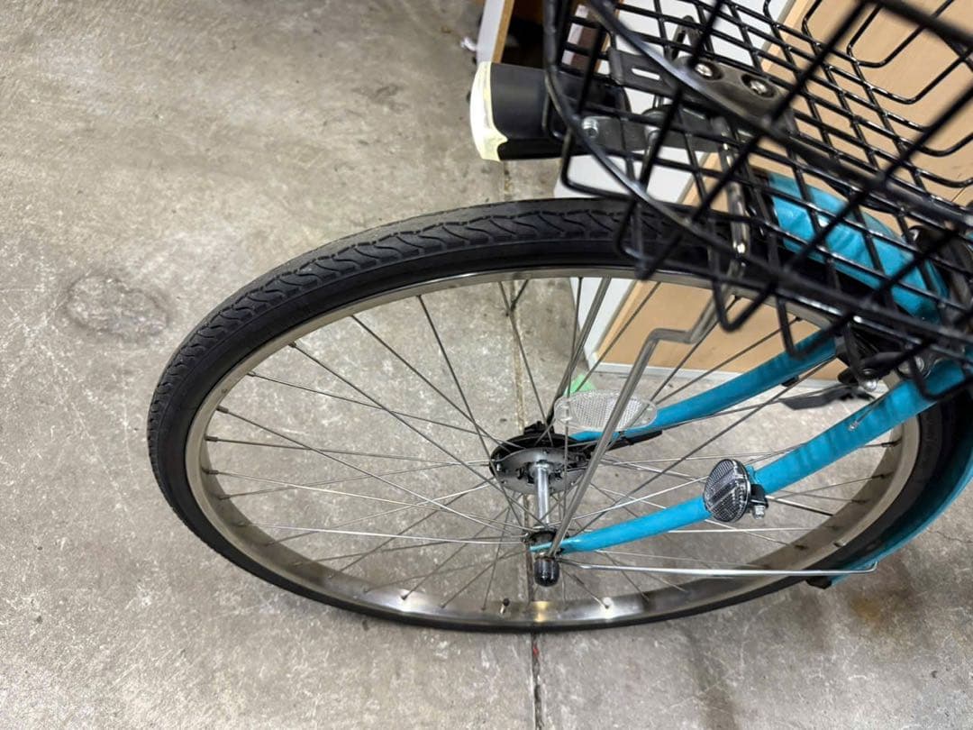 大阪府　Panasonic 電動アシスト自転車 シティタイプ 青　26インチ