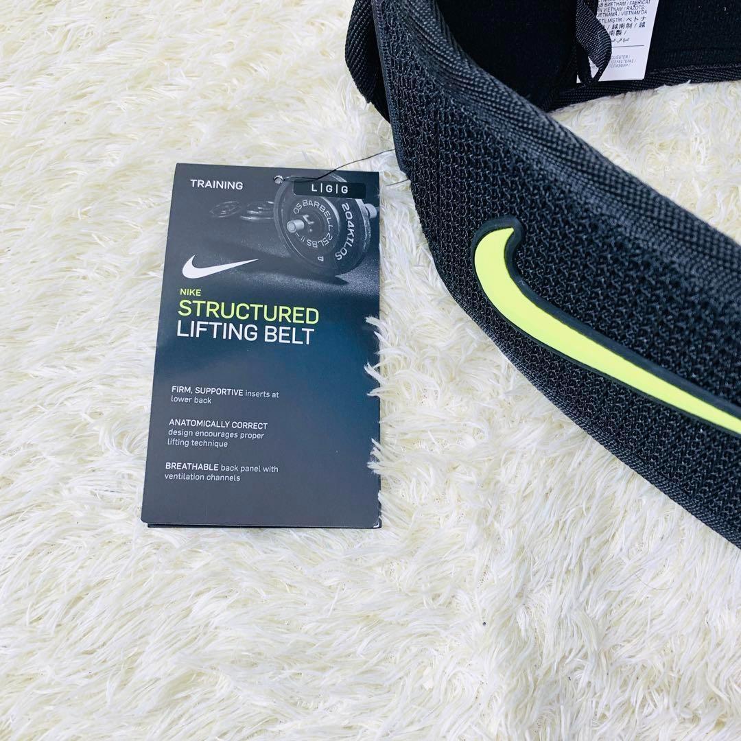 L　ナイキNIKEトレーニングベルト　筋トレ　ウエイト　ゴールドジム 　腰痛防止