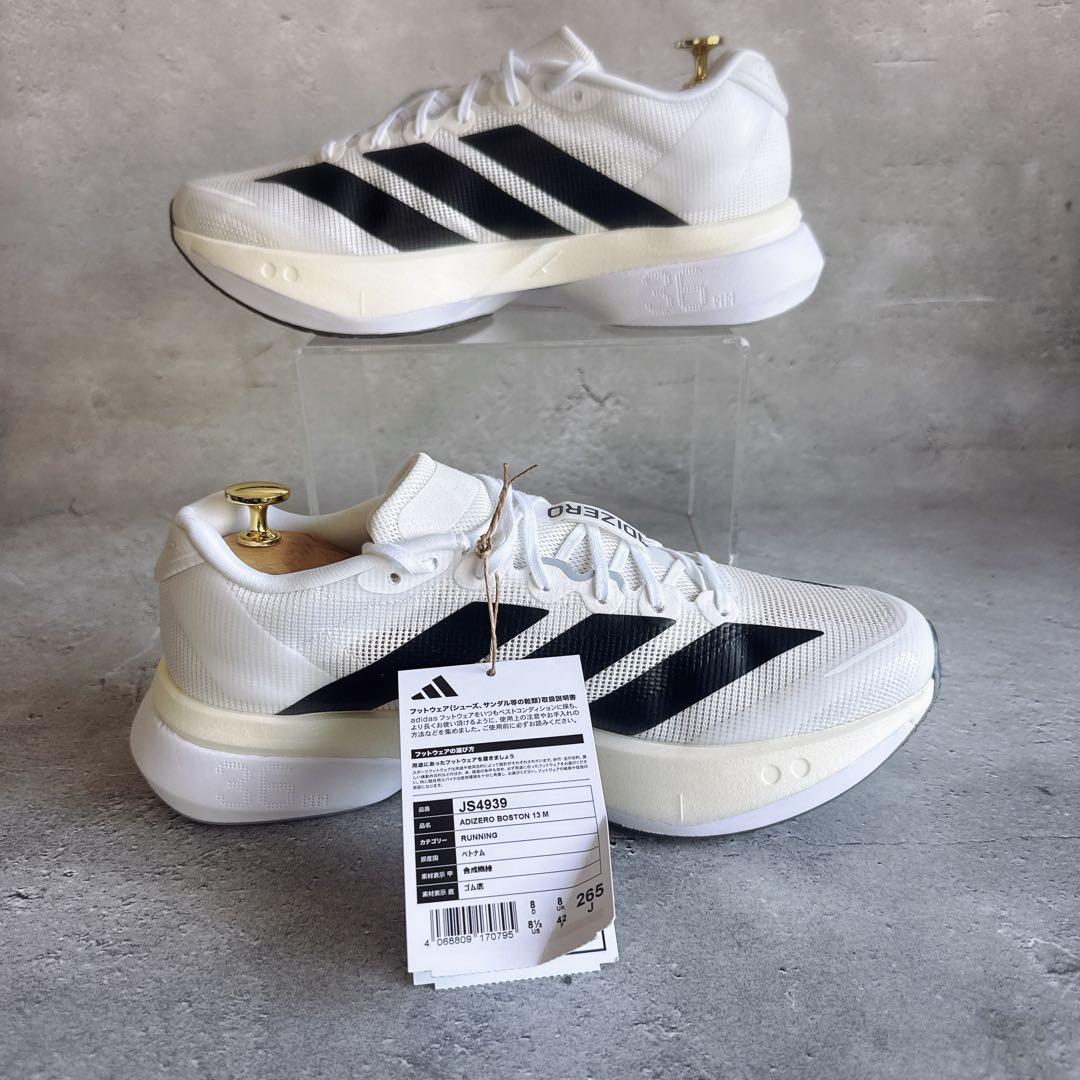 新品　アディダス　adidas アディゼロ ボストン13M ホワイト　26.5