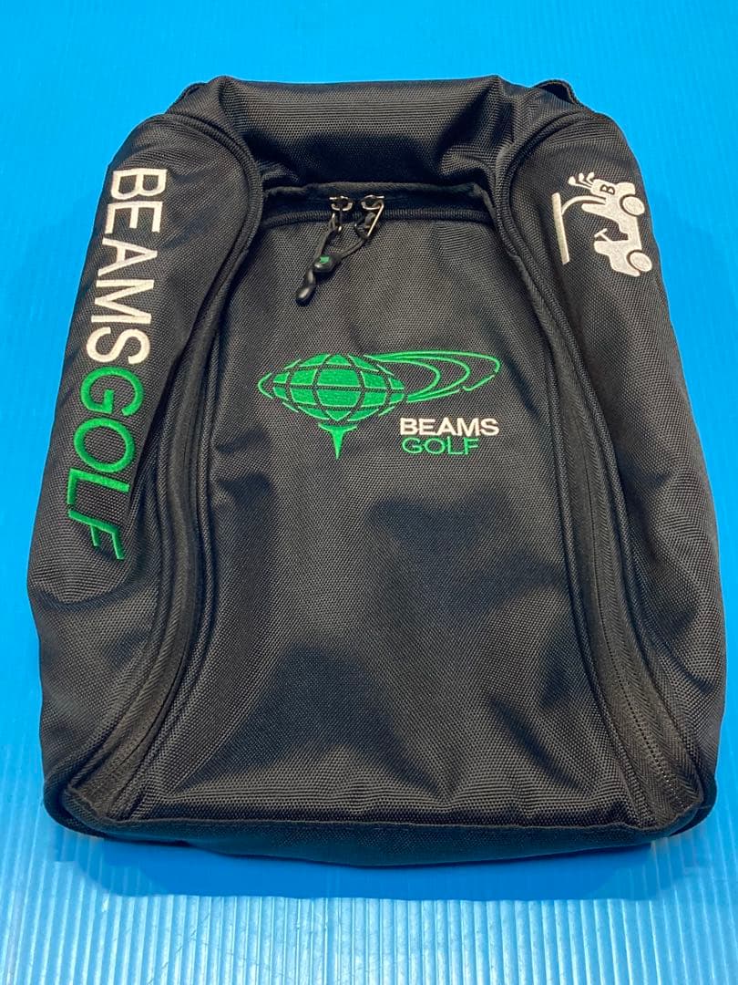 【超美品≒新品】BEAMS GOLF／ビームスゴルフ　シューズケース 色：黒×緑