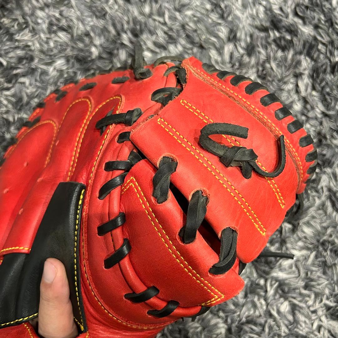 ハタケヤマ　相川モデル軟式野球グローブ PRO-YS2 赤黒　キャッチャーミット