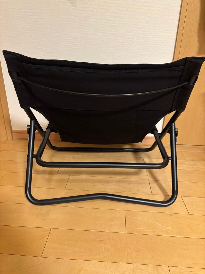 折りたたみ式 ブラックキャンバスチェア 2脚セット