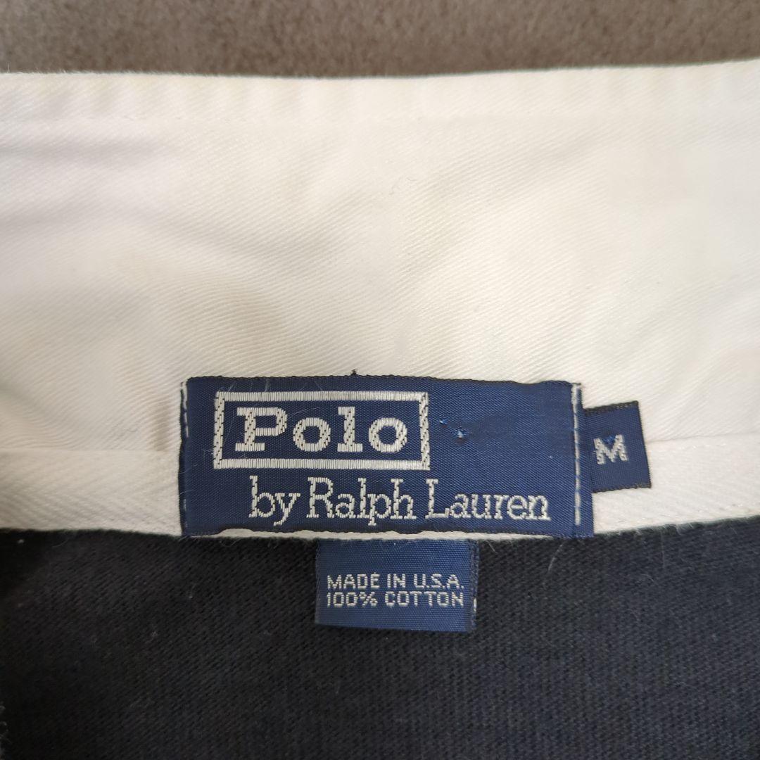 90s Polo by Ralph Lauren ラガーシャツ M 黒紫