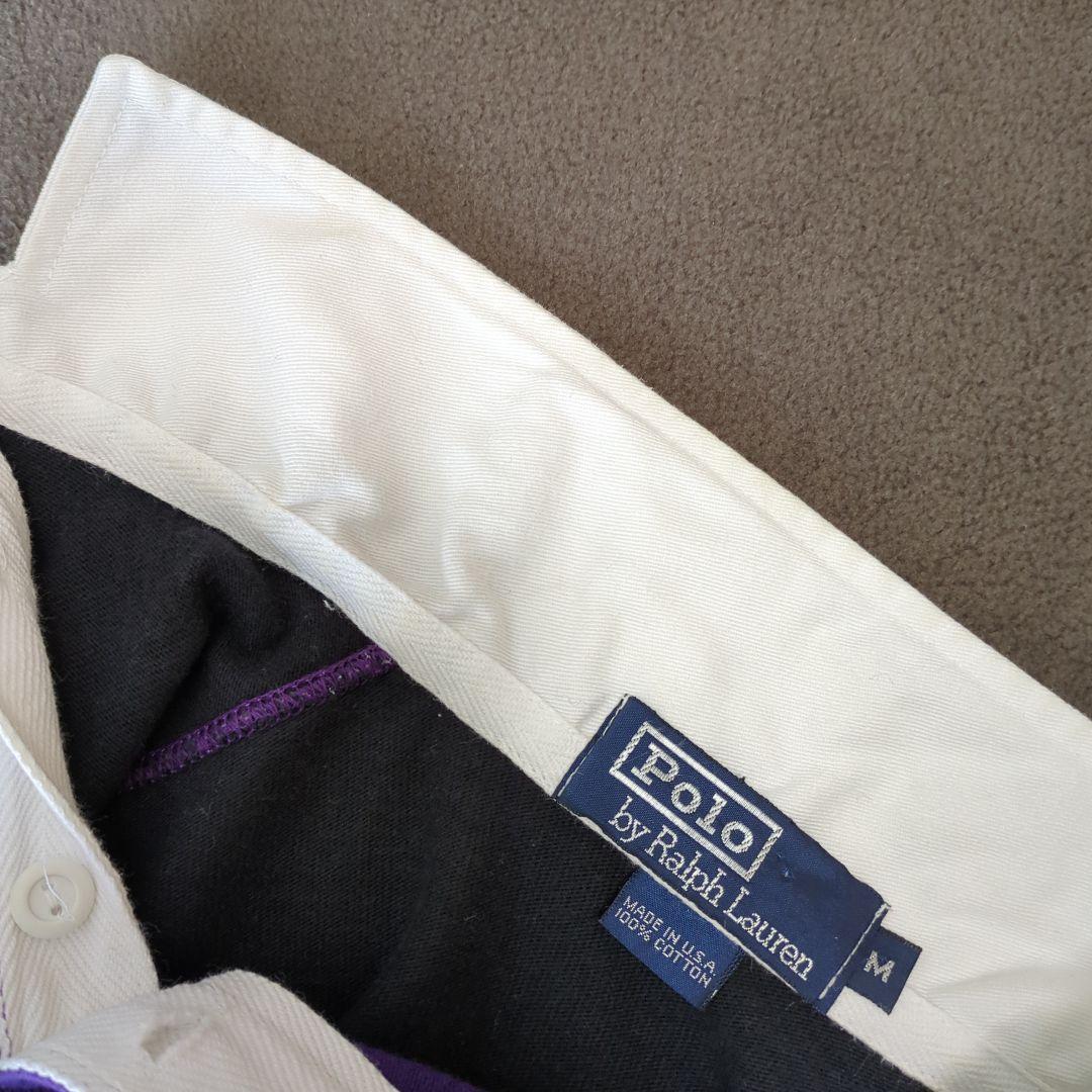 90s Polo by Ralph Lauren ラガーシャツ M 黒紫