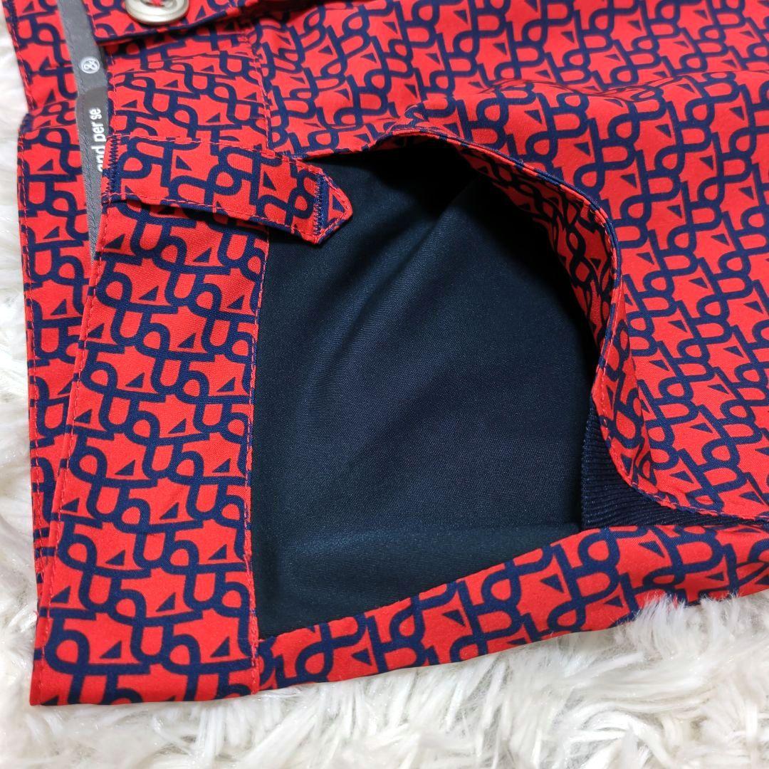 【美品】アンパスィ パンツ 総柄 ストレッチ レッド ネイビー メンズ 76