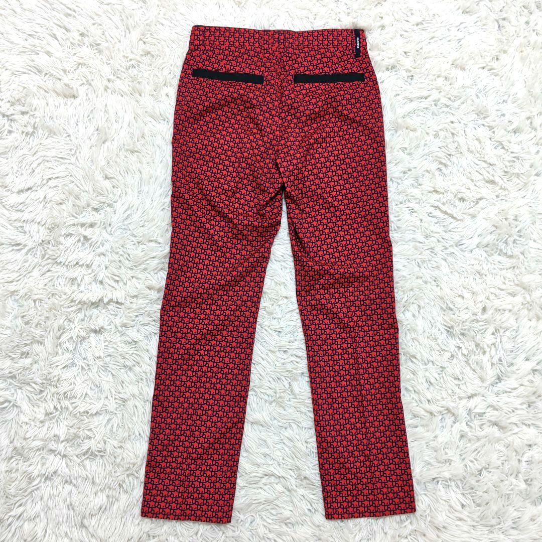 【美品】アンパスィ パンツ 総柄 ストレッチ レッド ネイビー メンズ 76