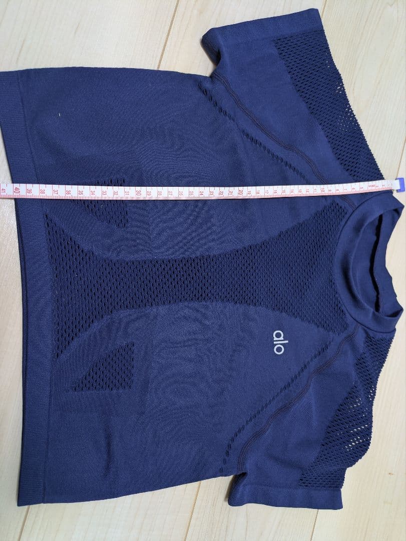 alo ネイビー メッシュTシャツ　Lサイズ