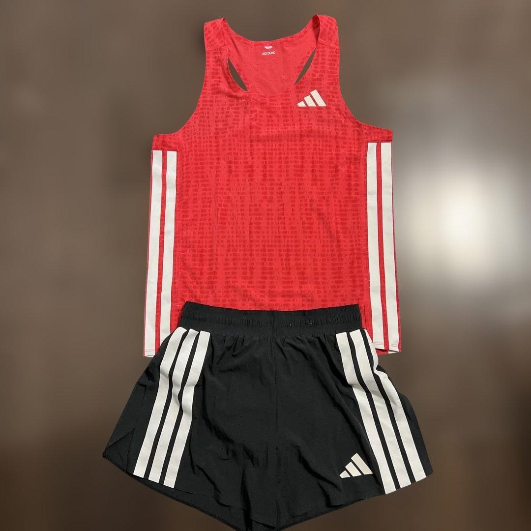 美品 adidas ADIZERO シングレット パンツ セット