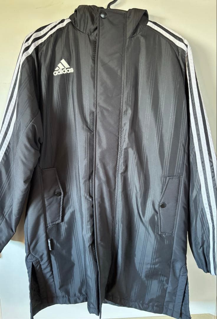 adidas ベンチコート ジャケット160cm ブラック スポーツ サッカー