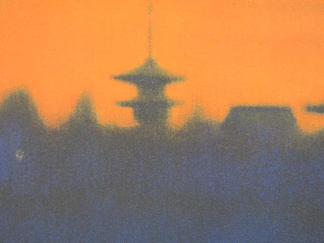 Y5-1231◇工芸 複製画 平山郁夫 共同印刷 岩彩方式 『 夕映薬師寺 』