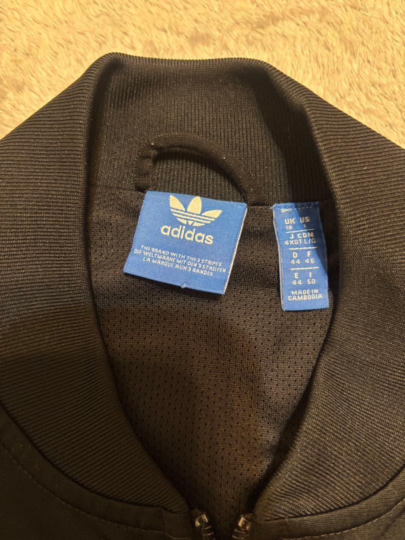 adidas ブラック トラックジャケット