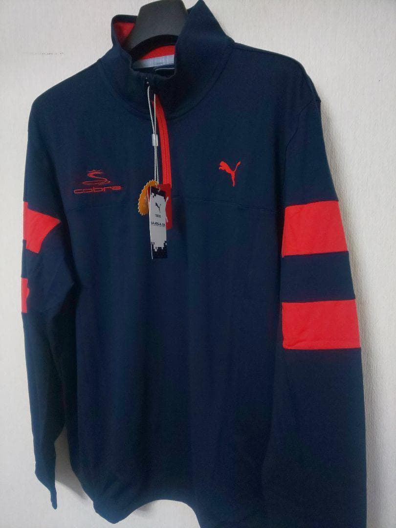 USプーマ コブラ Torreyana 1/4Zip 紺 特注刺繍入り