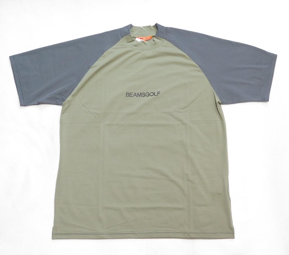 BEAMS GOLF ビームスゴルフラグラン切り替えモックネックシャツOLIVE