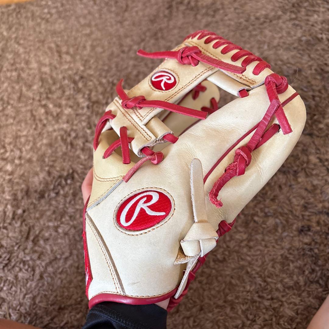 Rawlings 軟式グローブ プロモデル ホワイト/レッド 岡本和真モデル