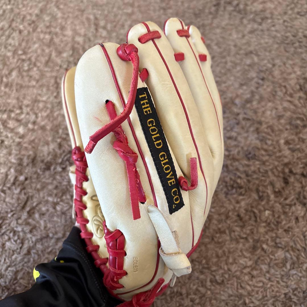 Rawlings 軟式グローブ プロモデル ホワイト/レッド 岡本和真モデル
