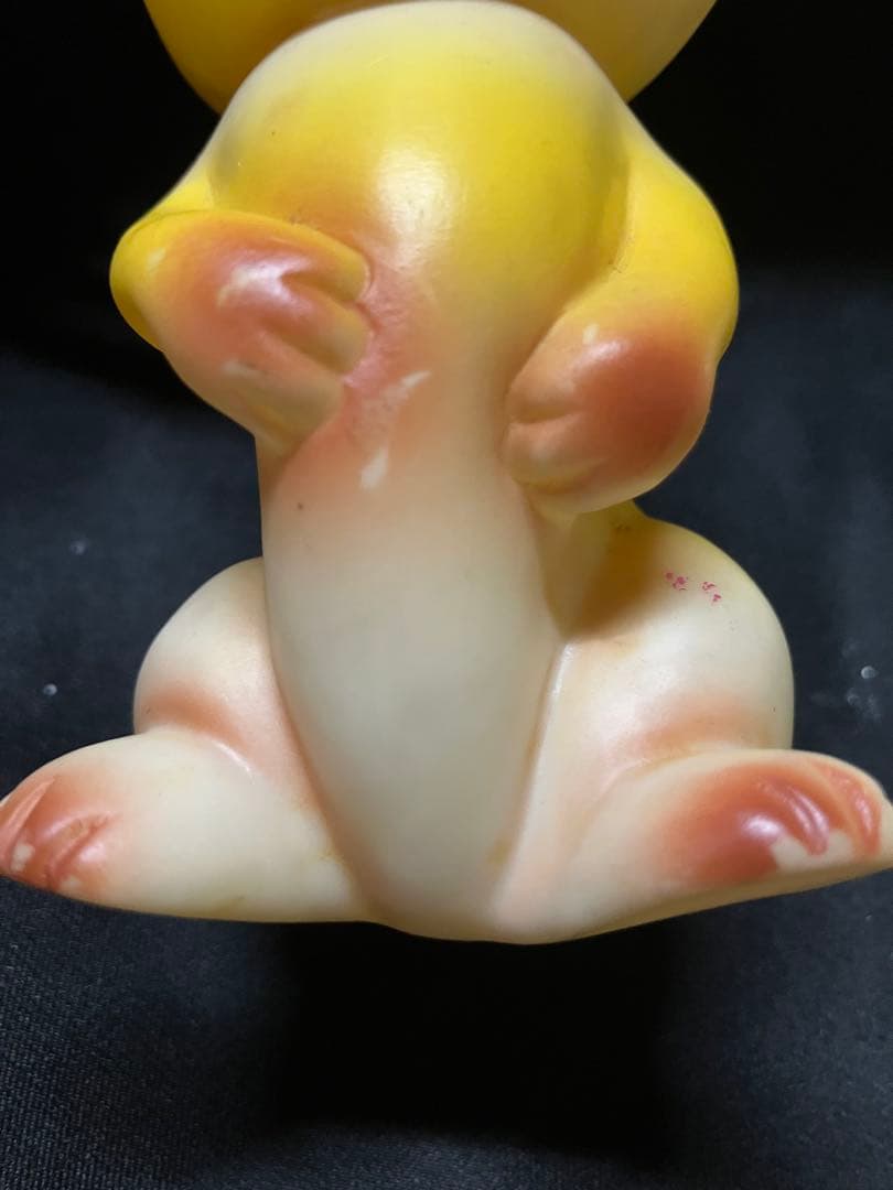 当時物 うさぎ アヒル　しか　ソフビ 3個　笛人形　欠損有り　B2297