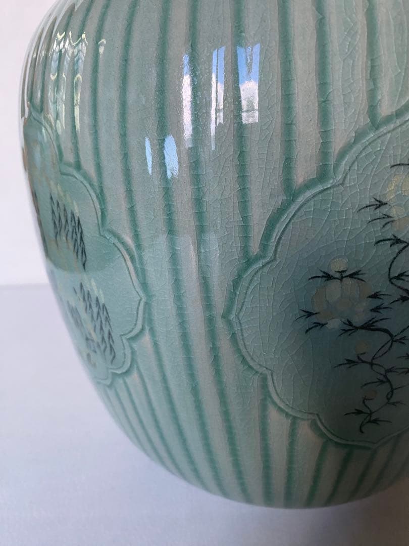 海林　花瓶　花器　高麗青磁　壺